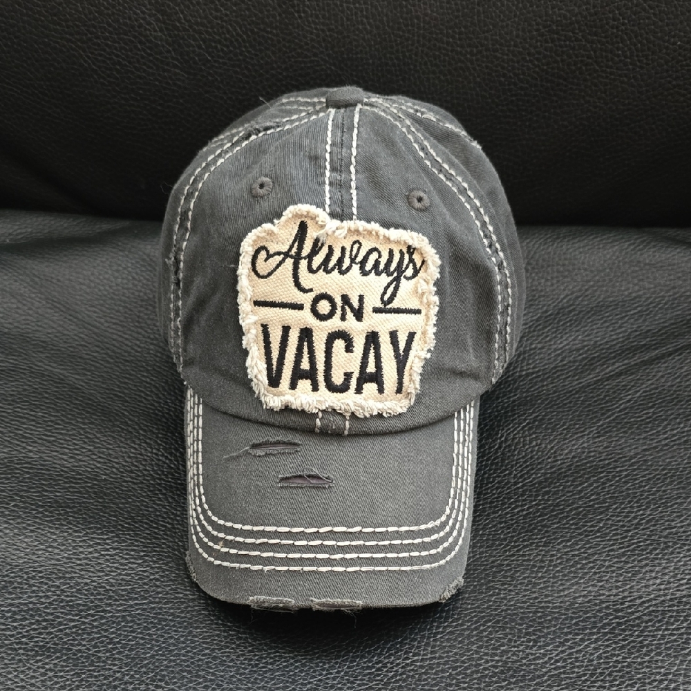 Gray 'Always on Vacay' Cap